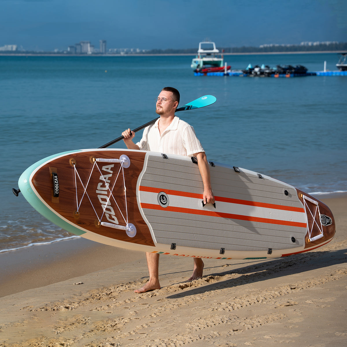 11'8 Timber Skiff Aufblasbares SUP Board Package mit Carbon Paddel