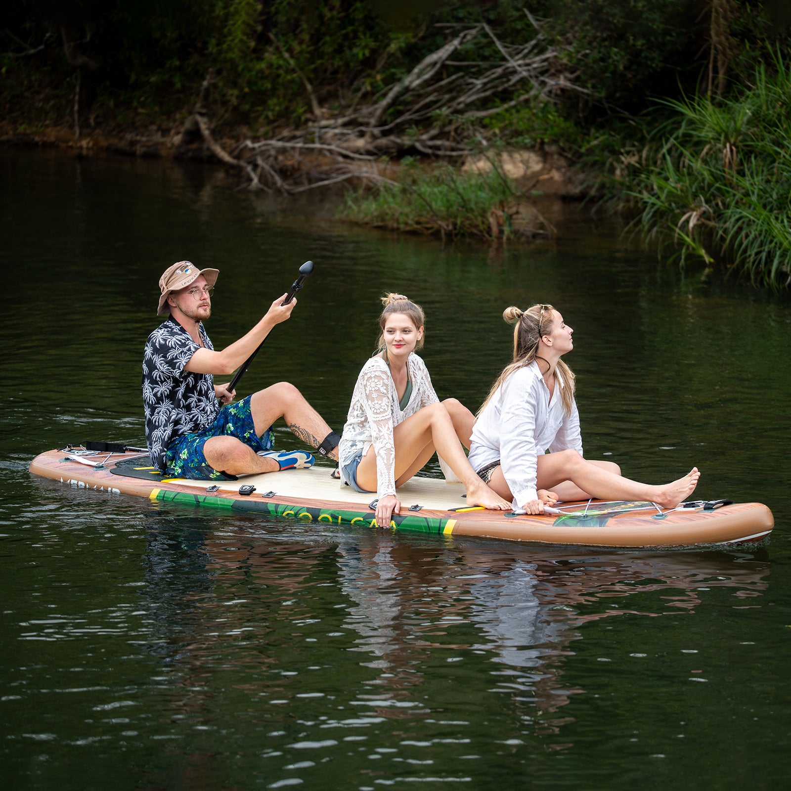 11'6 Jungle Echo Aufblasbares SUP Board Package Holzoptik(Neues Modell 2026)