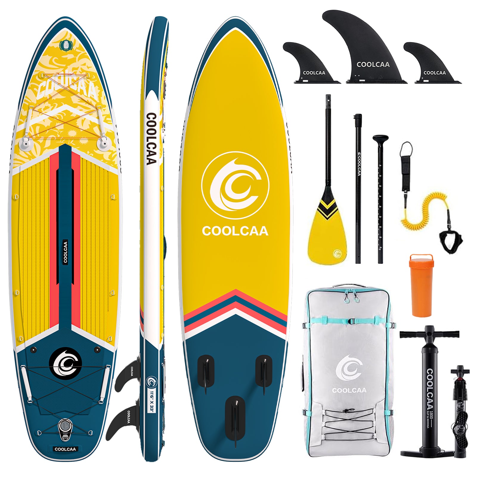 10'6/11'6 Gold Coast Aufblasbares SUP Board Package mit Carbon Paddel