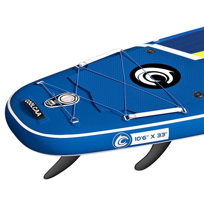 sleek design of the removeable paddle board's tail fins