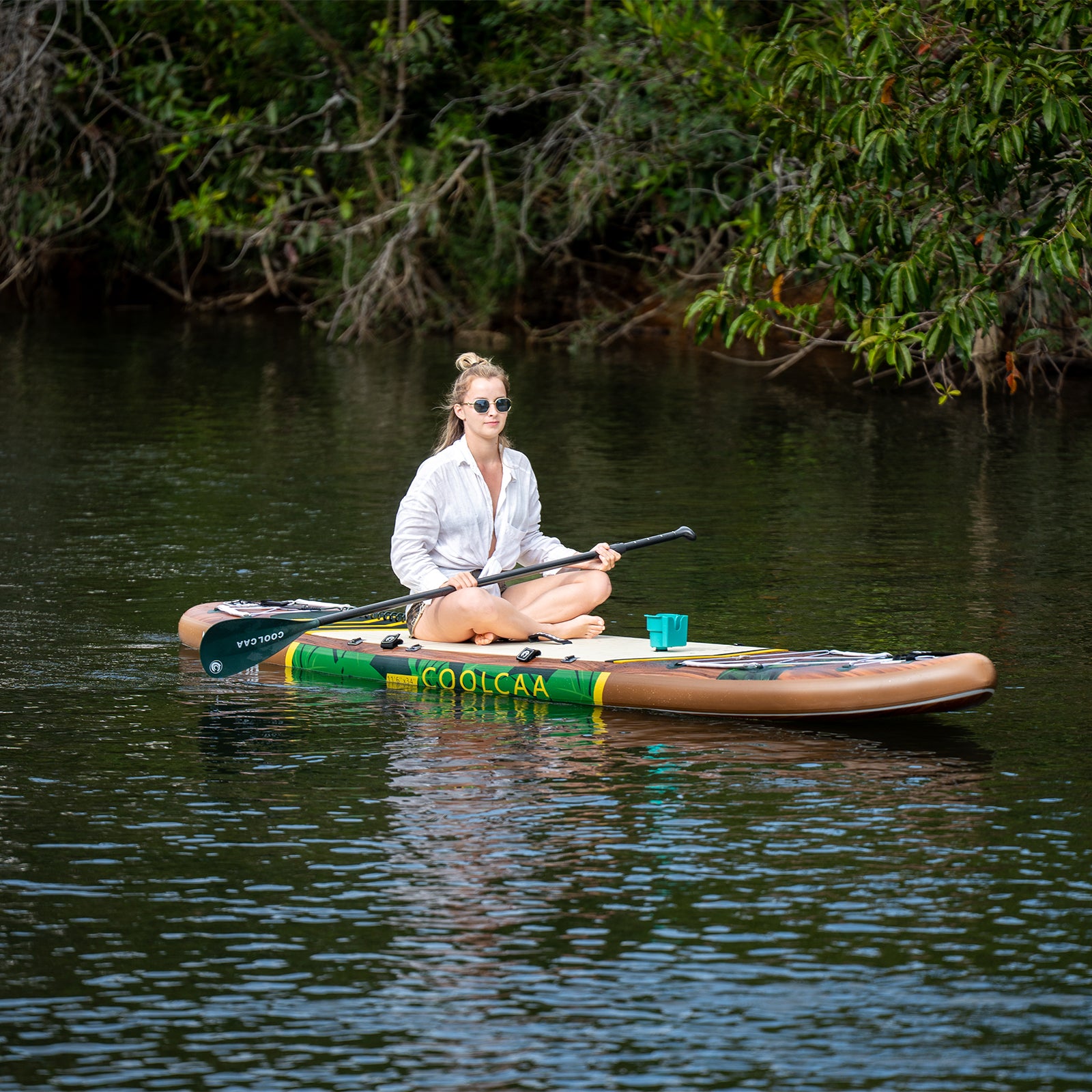 11'6 Jungle Echo Aufblasbares SUP Board Package  Holzoptik（Neues Modell 2026）