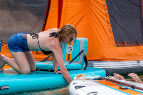 COOLCAA 10' Blue Ice Inflatable Boat Dock - Ihr privates, stabiles und langlebiges schwimmendes Paradies, ideal für Familienspaß!
