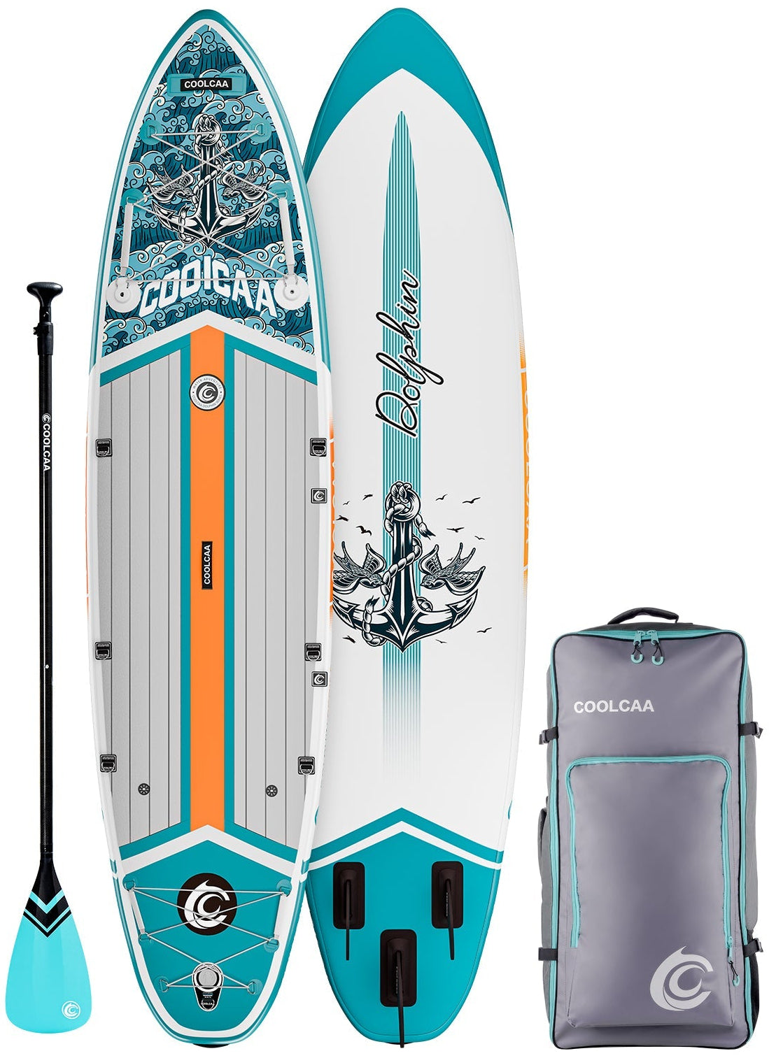  Portal und leicht zu transportierendes Paddelbrett, das in einem Rucksack verstaut werden kann